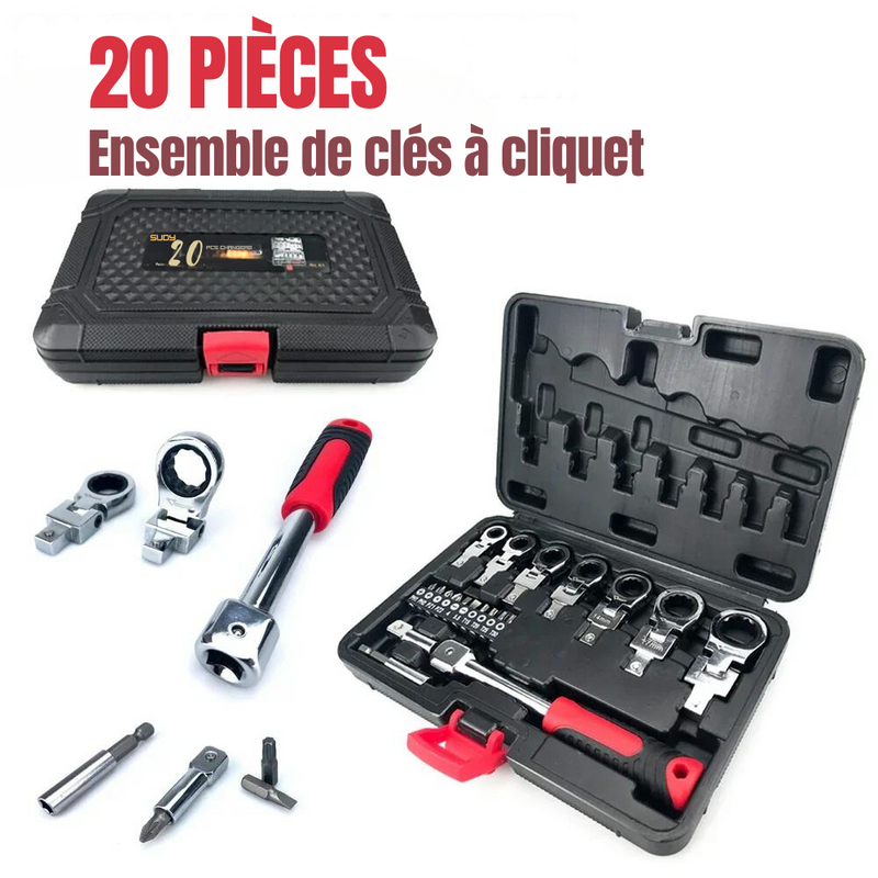 KIT PREMIUM - Clé à Cliquet Tête Flexible