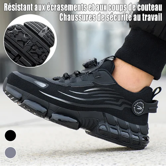 Nouvelles Chaussures De Décurité Avec Boutons Rotatifs, Antichocs Et Antiperforation