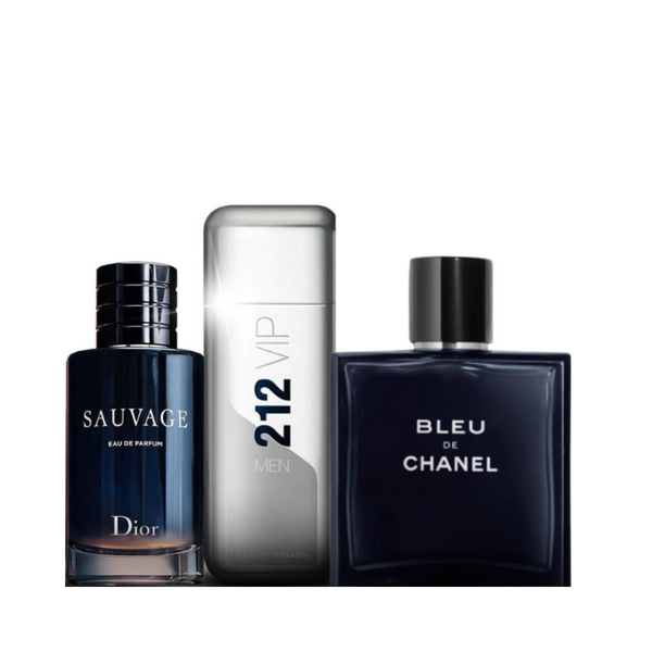 Sauvage Dior + Bleu de Chanel und 212 Carolina Herrera 50ml